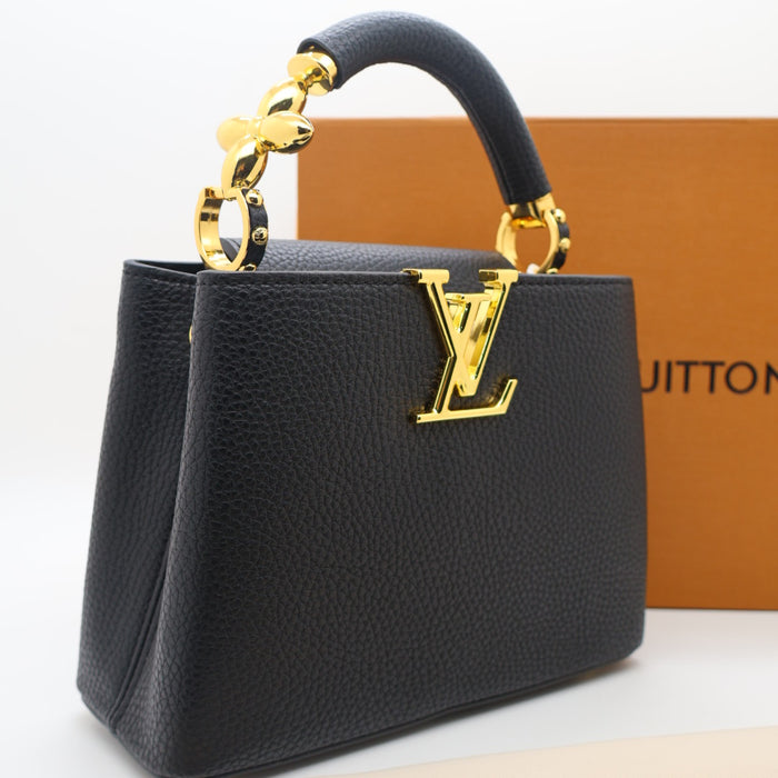 Louis Vuitton Capucines Grained Leather with Gold Chain Handle