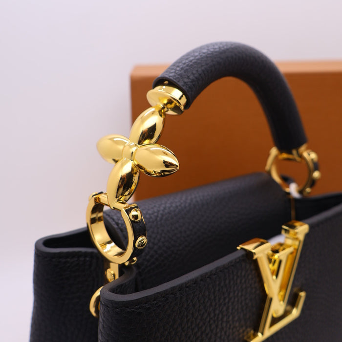 Louis Vuitton Capucines Grained Leather with Gold Chain Handle