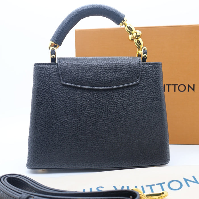 Louis Vuitton Capucines Grained Leather with Gold Chain Handle