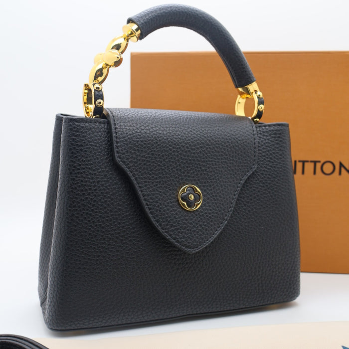Louis Vuitton Capucines Grained Leather with Gold Chain Handle