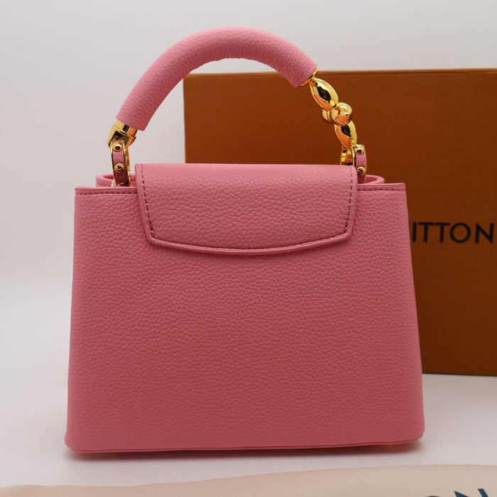 Louis Vuitton Capucines Grained Leather with Gold Chain Handle