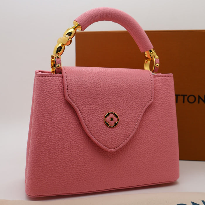 Louis Vuitton Capucines Grained Leather with Gold Chain Handle