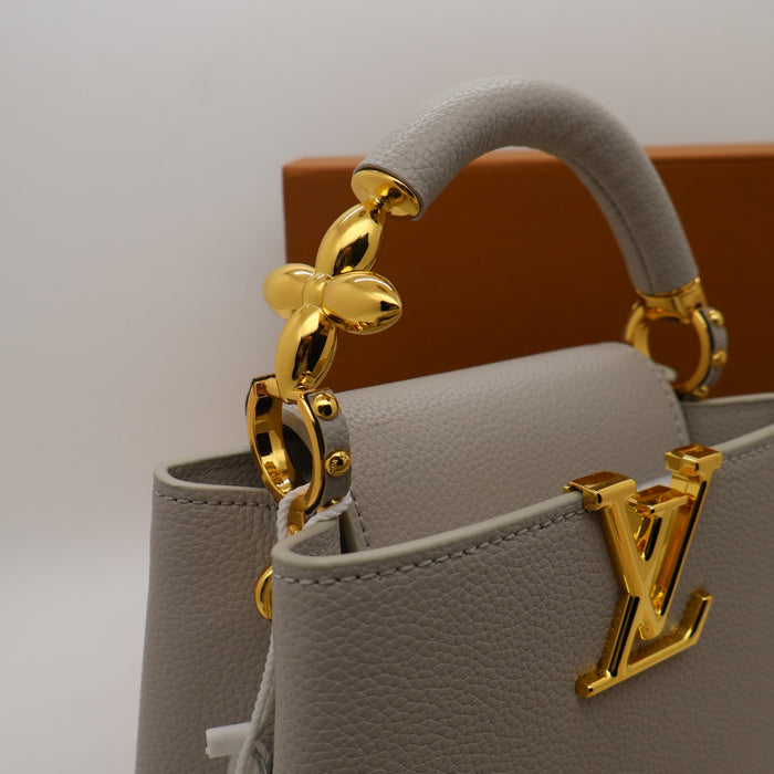 Louis Vuitton Capucines Grained Leather with Gold Chain Handle