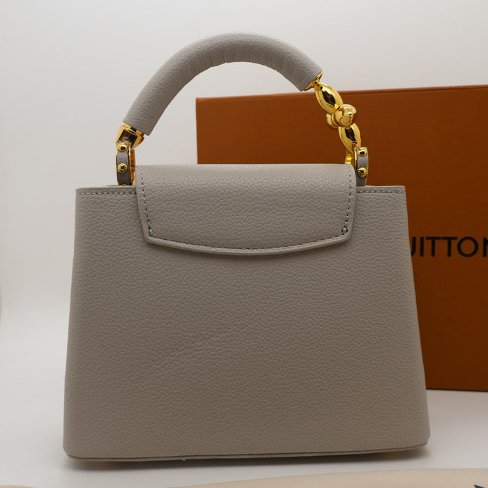 Louis Vuitton Capucines Grained Leather with Gold Chain Handle