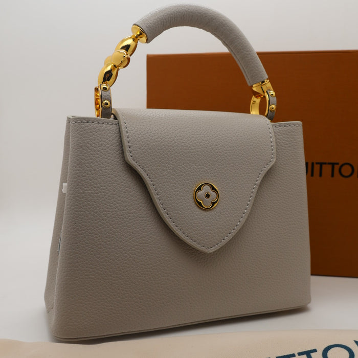 Louis Vuitton Capucines Grained Leather with Gold Chain Handle