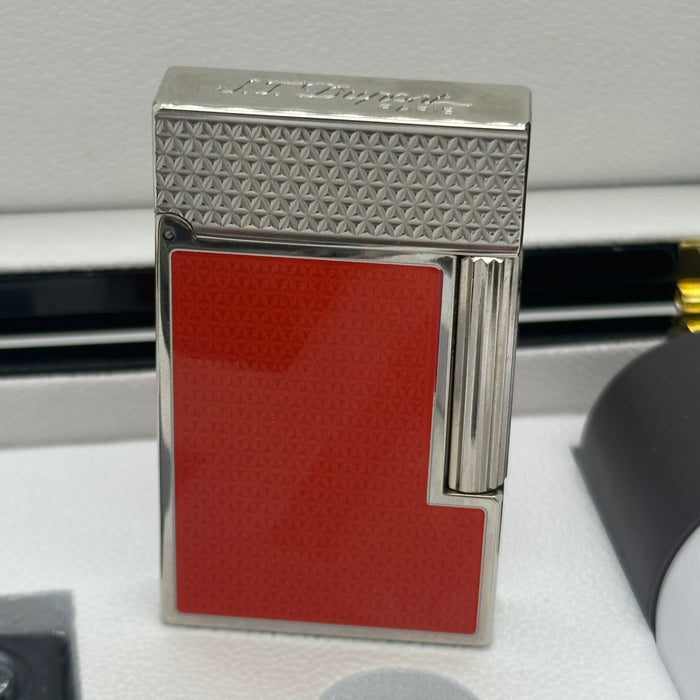 S.T. Dupont Luxury Lighter Gift Set – Red Lacquer Edition (Made in France)