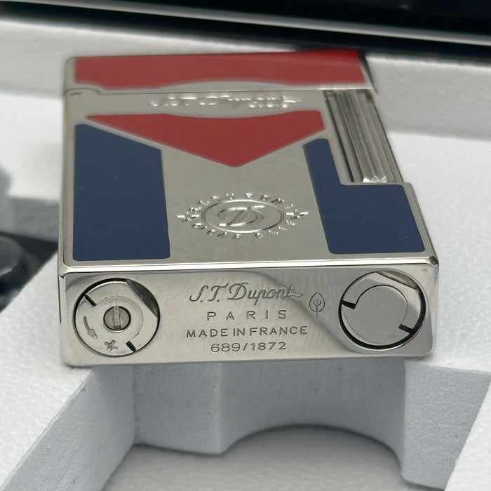 S.T. Dupont Luxury Lighter – Limited Edition Flag Design (Red & Blue)