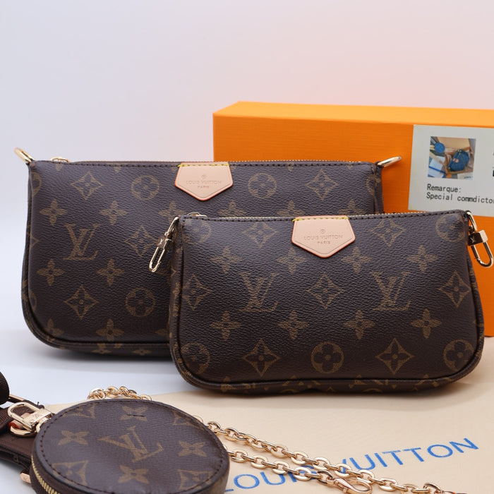 Louis Vuitton Multi Pochette Accessoires in Monogram Canvas with Gold Chain
