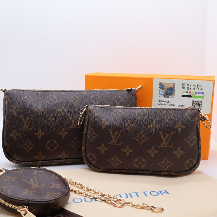 Louis Vuitton Multi Pochette Accessoires in Monogram Canvas with Gold Chain