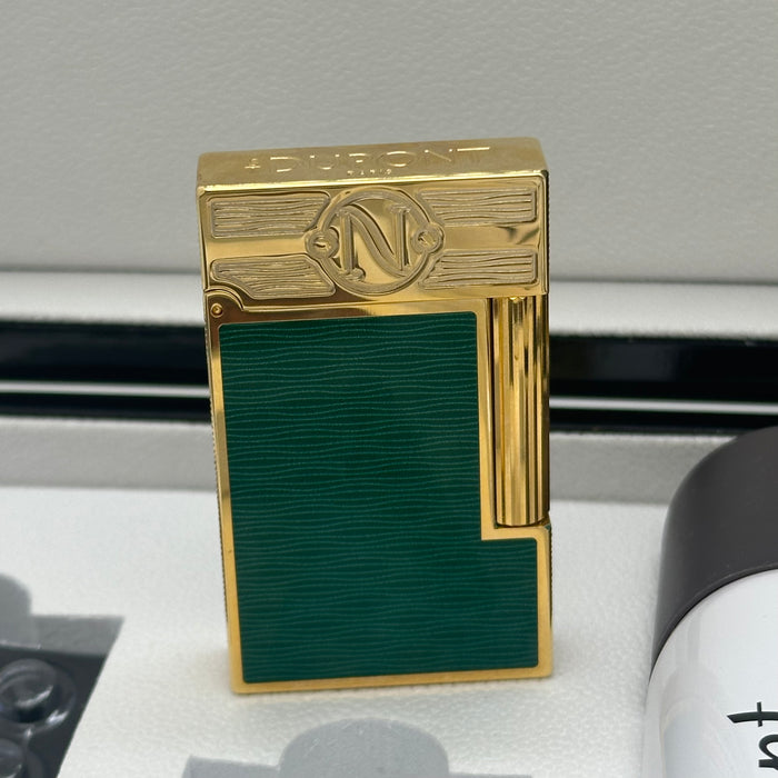 S.T. Dupont Luxury Gold & Green Lighter – Prestige Edition (Made in France)