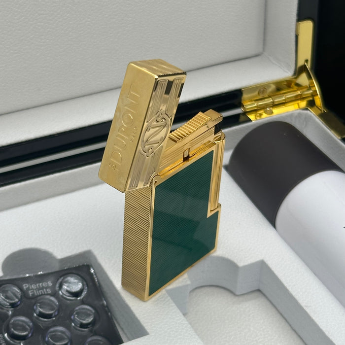 S.T. Dupont Luxury Gold & Green Lighter – Prestige Edition (Made in France)