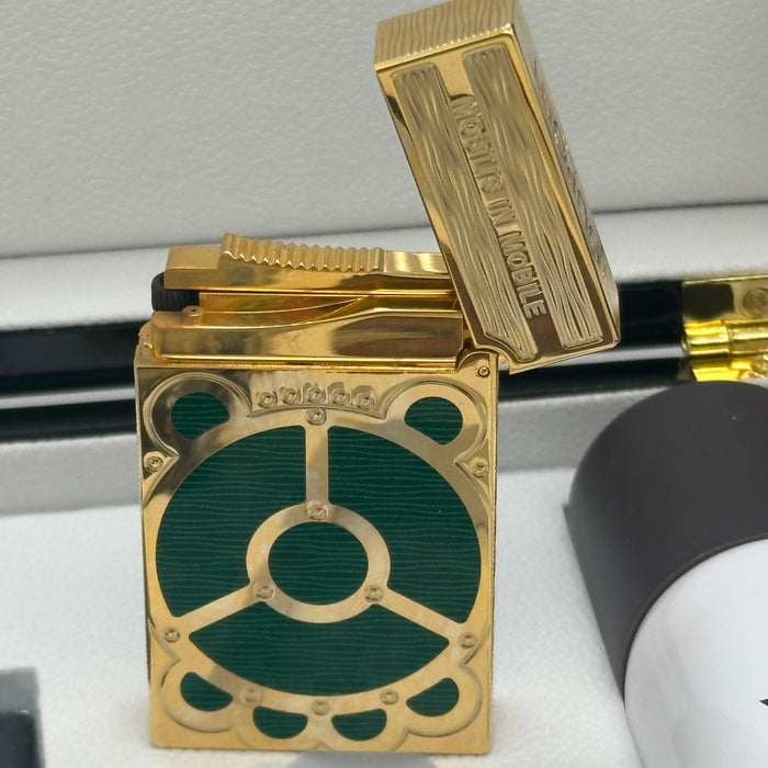 S.T. Dupont Luxury Gold & Green Lighter – Prestige Edition (Made in France)