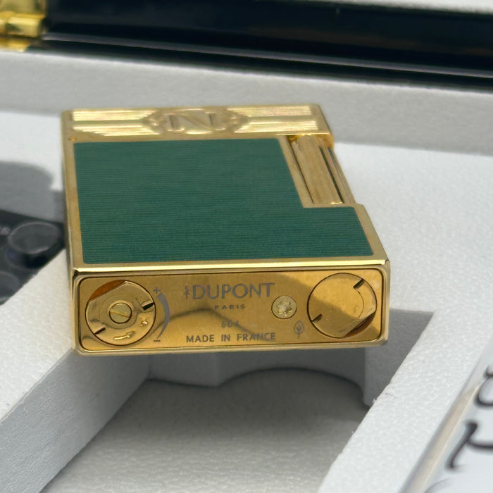 S.T. Dupont Luxury Gold & Green Lighter – Prestige Edition (Made in France)