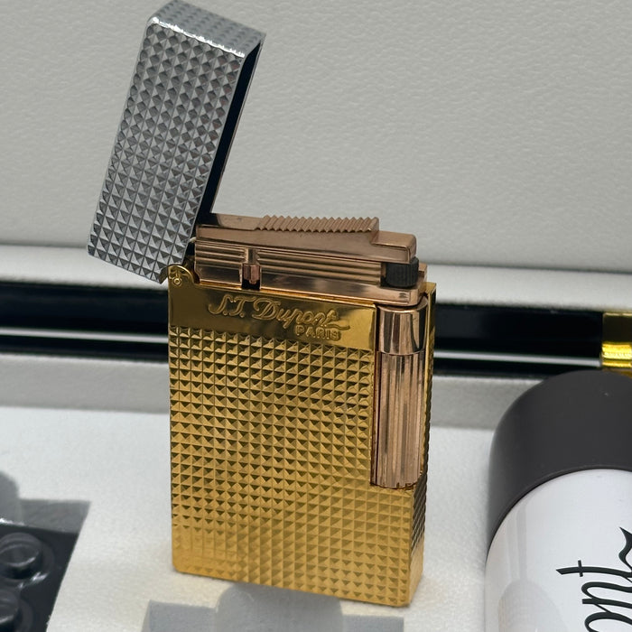 S.T. Dupont Two-Tone Gold & Silver Lighter – Premium Classic Edition (Full Set)