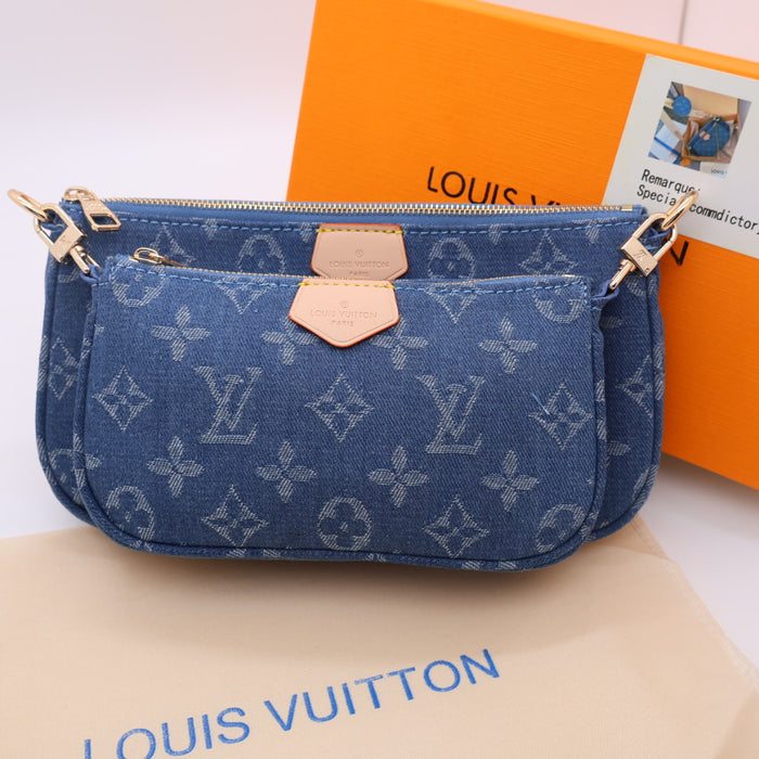 Louis Vuitton Multi Pochette Accessoires in Monogram Canvas with Gold Chain