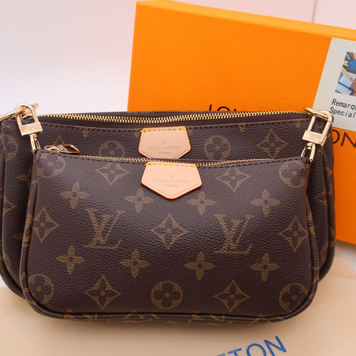 Louis Vuitton Multi Pochette Accessoires in Monogram Canvas with Gold Chain