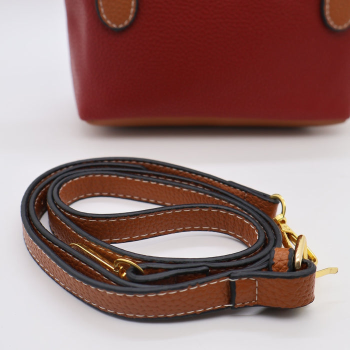 Longchamp Le Pliage Cuir Small Top Handle Bag & Tan Leather