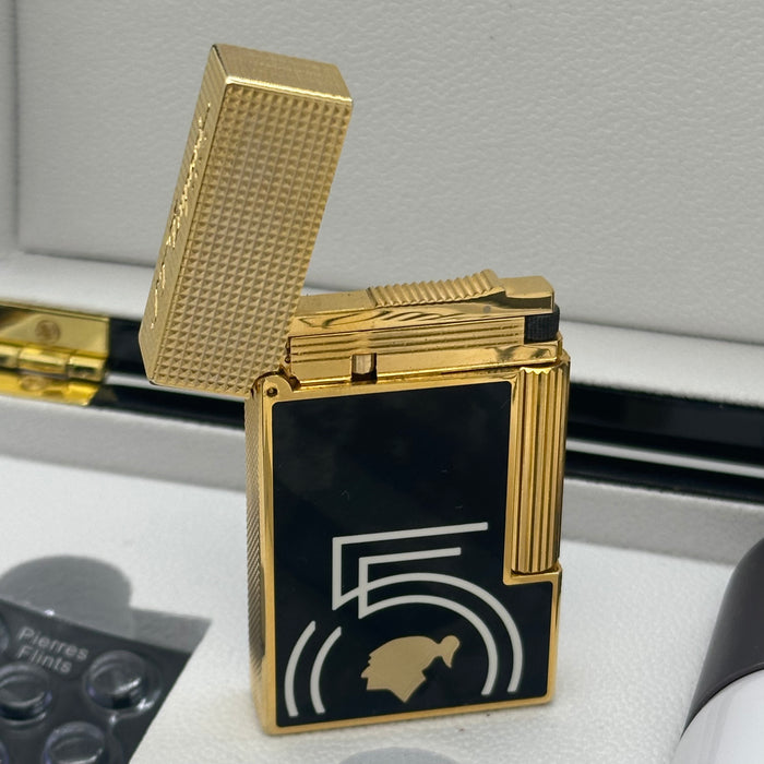 S.T. Dupont Gold Limited Edition “Number 5” Lighter – Iconic Design (Full Set)