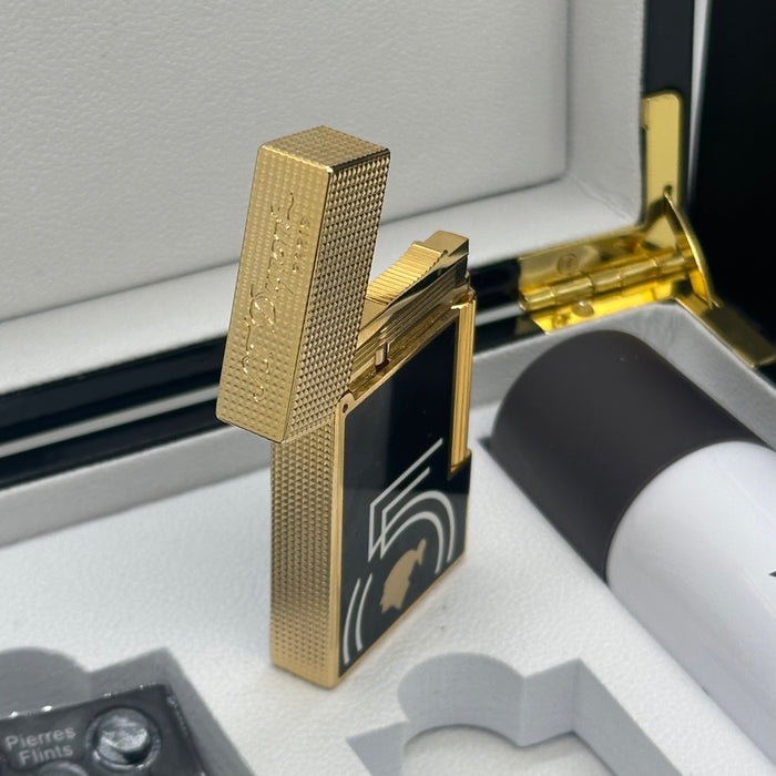 S.T. Dupont Gold Limited Edition “Number 5” Lighter – Iconic Design (Full Set)