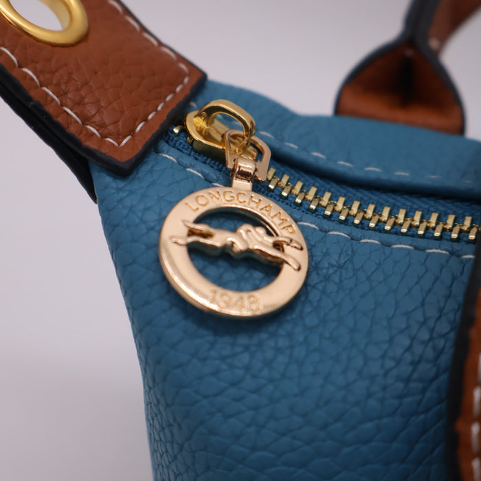 Longchamp Le Pliage Cuir Small Top Handle Bag & Tan Leather