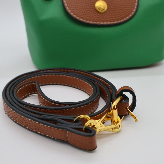 Longchamp Le Pliage Cuir Small Top Handle Bag & Tan Leather