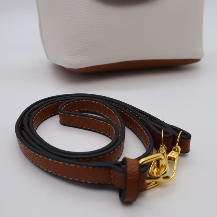 Longchamp Le Pliage Cuir Small Top Handle Bag & Tan Leather