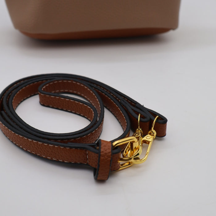 Longchamp Le Pliage Cuir Small Top Handle Bag & Tan Leather