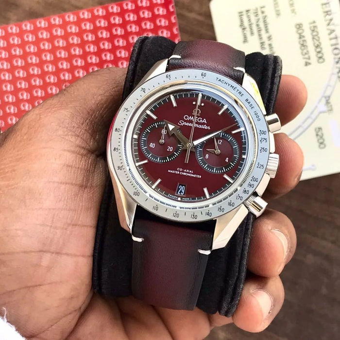 Omega Speedmaster Ruby Omega Speed Master — Mr Lilac Leather