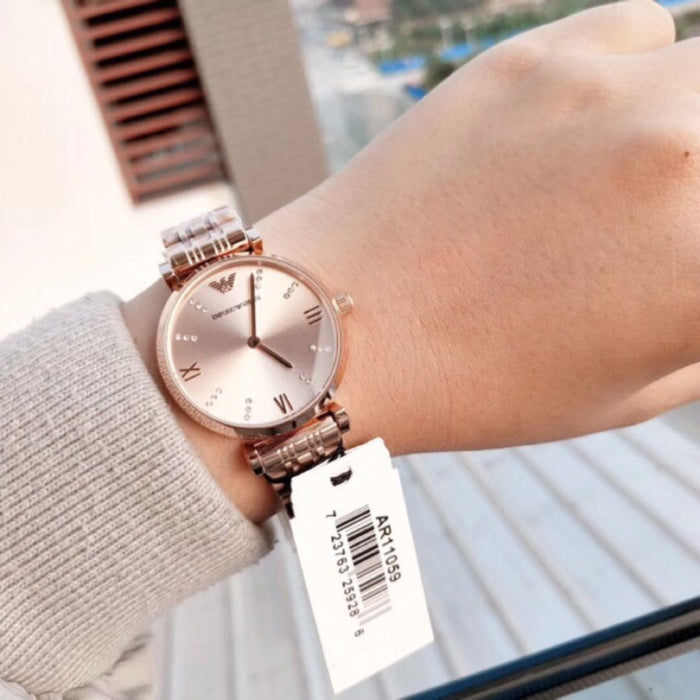 Emporio Armani Stainless Steel Analog Grey Dial Women's Watch-Ar11059 - Authentic