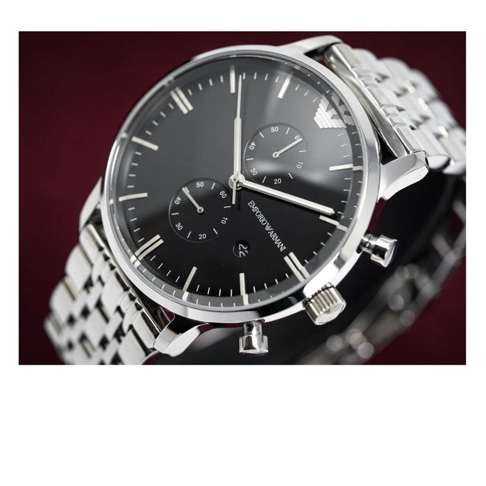Emporio Armani AR0389 Black Dial Bracelet Watch - Authentic