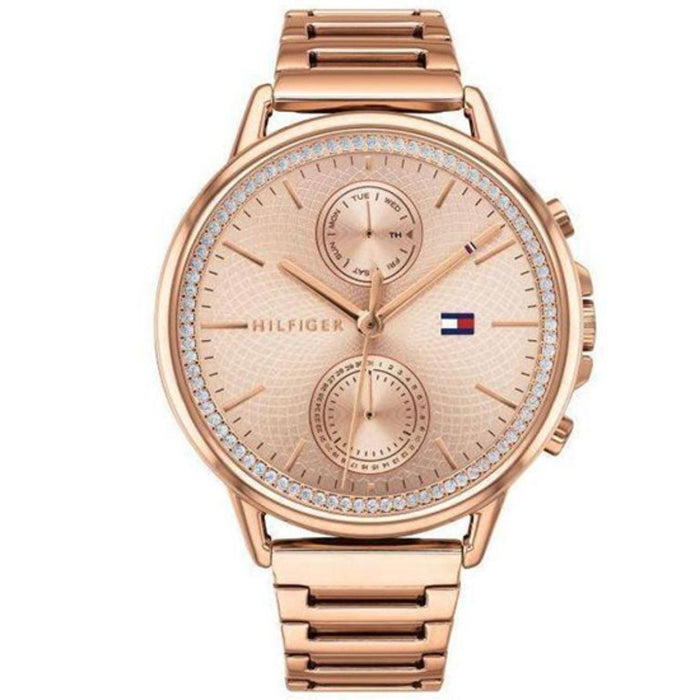 Tommy Hilfiger Women's Rose Gold Multifunction Crystal Women Watch - 1781915 - Authentic