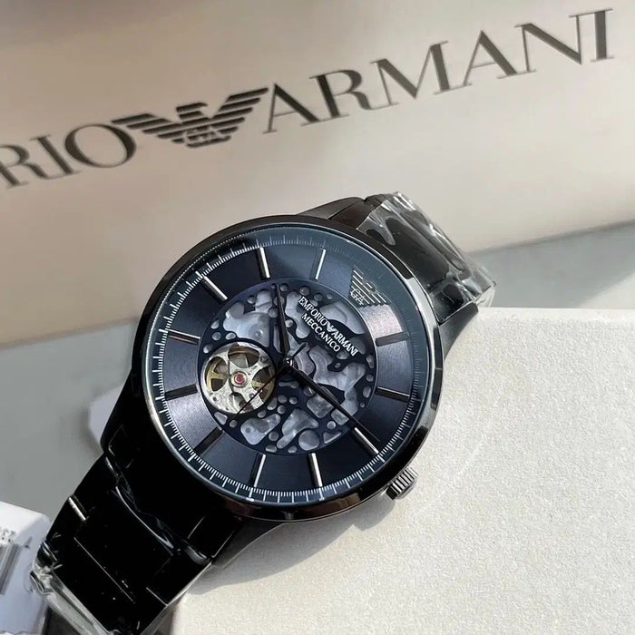 Emporio Armani Automatic Gunmetal Stainless Steel Watch - AR60056 - Authentic