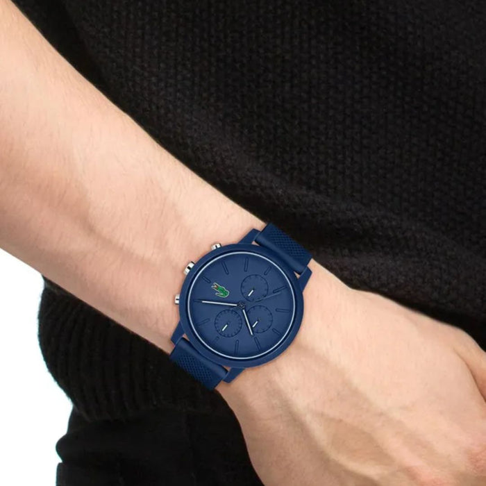 Lacoste Men's Analogue Quartz Watch with Silicone Strap Navy Blue 2011248 - Authentic