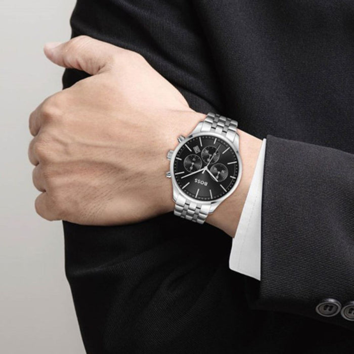 BOSS Avery Chronograph Men's Watch with Black Dial - Authentic