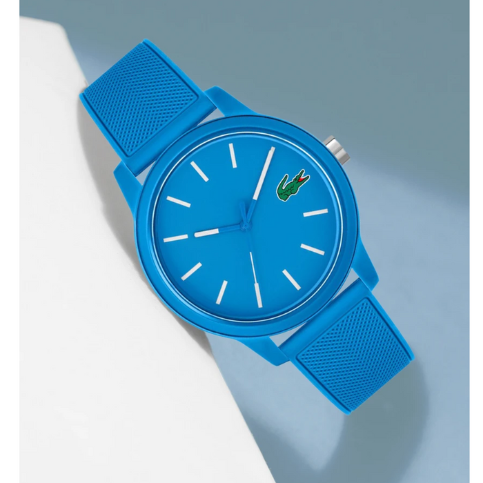 Lacoste Silicone Band Blue Dial Men's Watch - 2011193 - Authentic