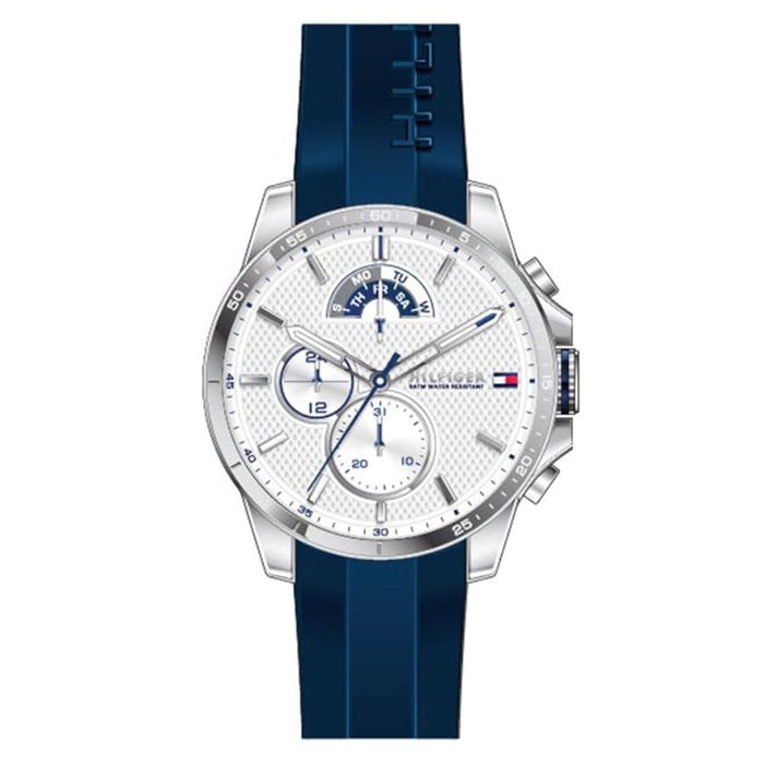 Tommy Hilfiger Decker Chronograph Watch – Silver & Blue Sport Edition - 1791349 - Authentic