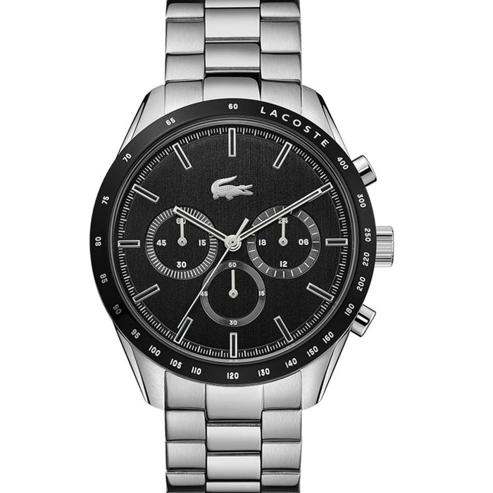 Lacoste Boston Stainless Steel Black Dial Men's Chrono 2011079 - Authentic