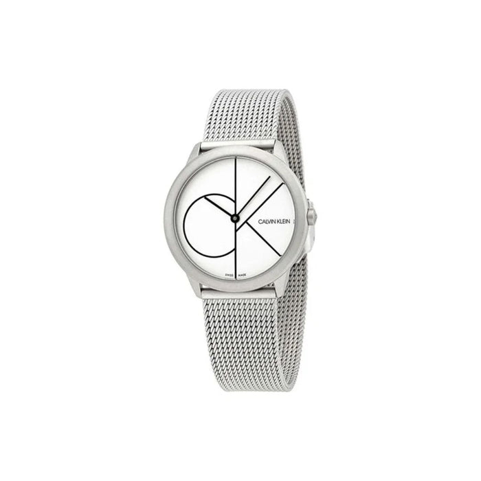 Calvin Klein Bold White Dial Silver Mesh Watch – Unisex - k3m5215x - Authentic