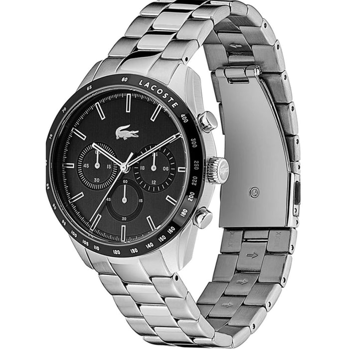 Lacoste Boston Stainless Steel Black Dial Men's Chrono 2011079 - Authentic