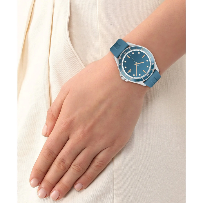 Lacoste Women's Light Blue Dial Blue Silicone Watch - 2001267 - Authentic