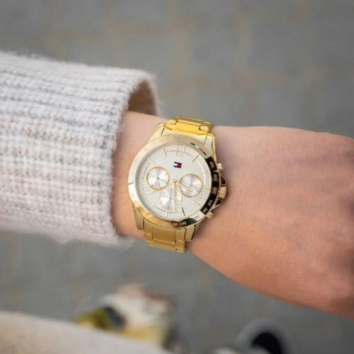 Tommy Hilfiger Women's Quartz Watch 1782195 Stainless Steel Gold Dial - Authentic