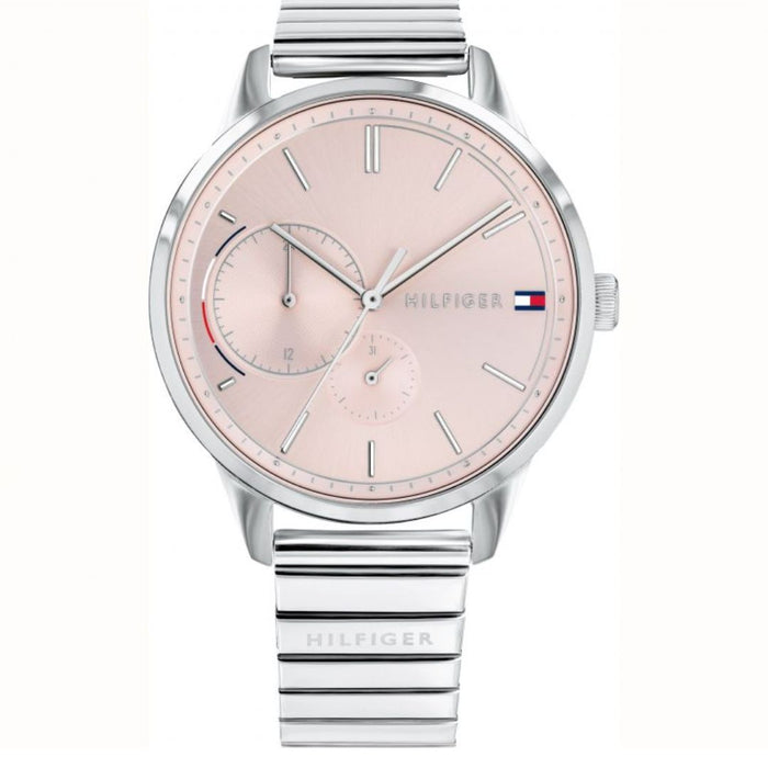 Tommy Hilfiger Brooke Pink Dial Silver Steel Strap Watch for Women - 1782020 - Authentic