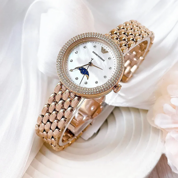 Emporio Armani Rosa Analog Mother of Pearl Dial Women's Watch-AR11462 - Authentic