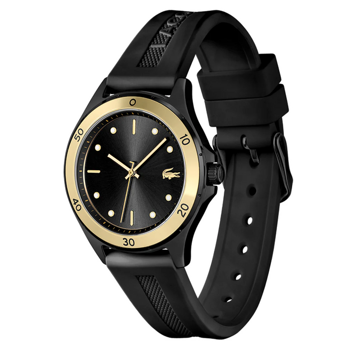 Lacoste Swing Black Silicone Women's Watch - 2001223 - Authentic