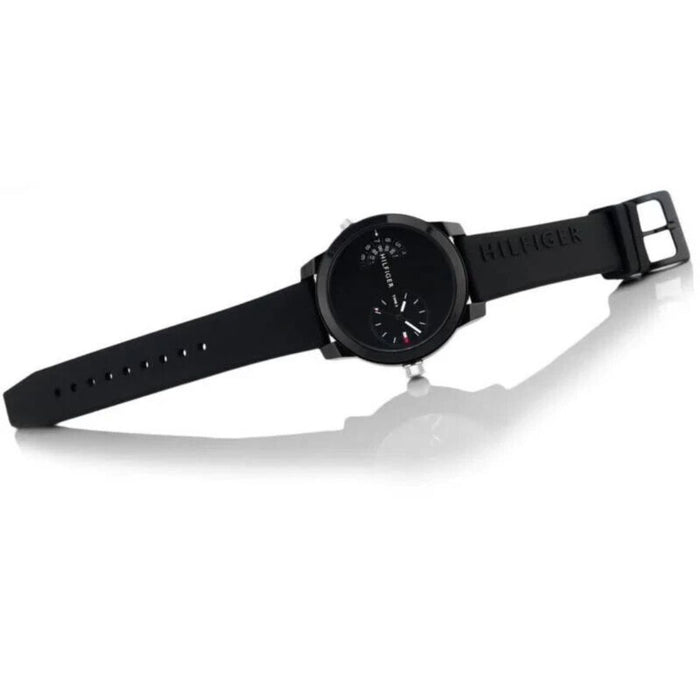 Tommy Hilfiger Dual Time Black Silicone Men's Watch - 1791555 - Authentic