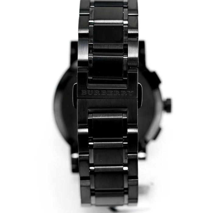 Burberry Men's Black Ion-Plated Chronograph Watch with Blue Dial - BU9365 - Authentic