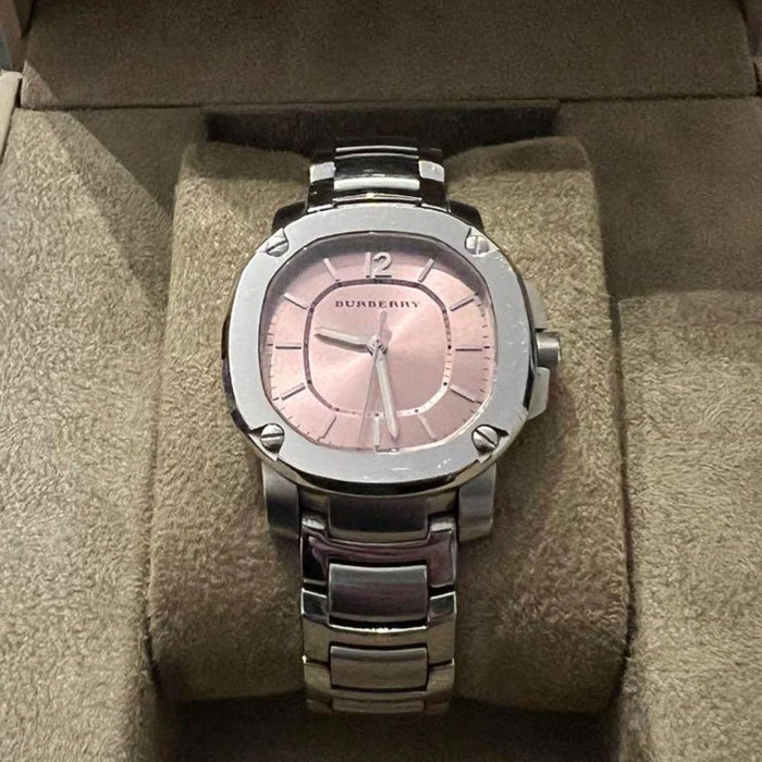 Burberry Stainless Steel Women's Watch with Pink Dial - BU1704 - Authentic