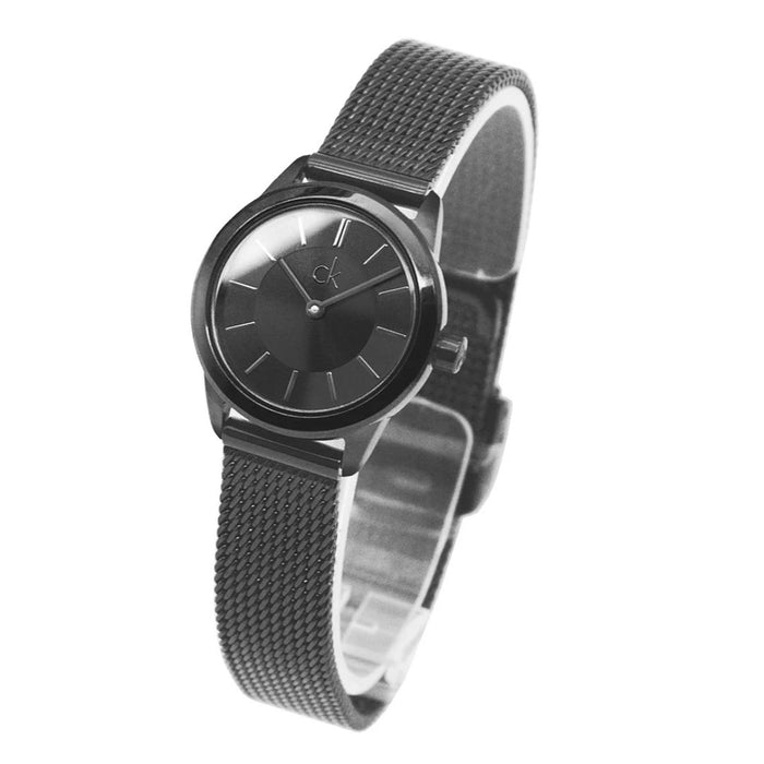 Calvin Klein Minimal Mesh All Black Women’s Watch - K3m234b1 - Authentic