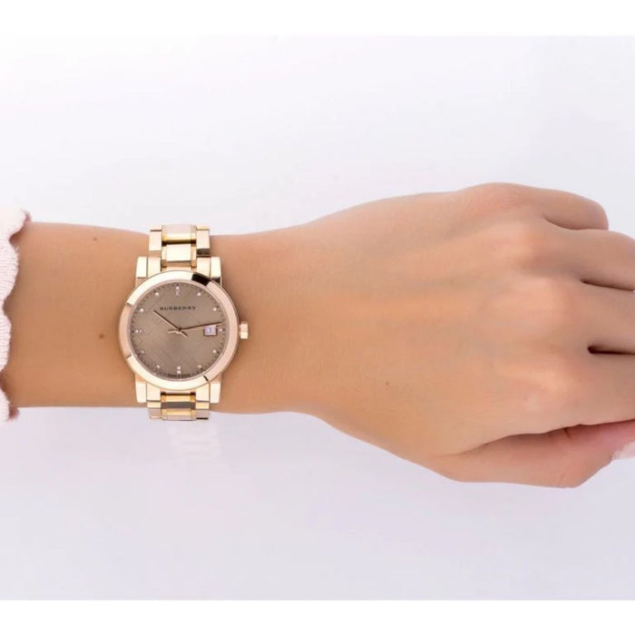 Burberry Rose Gold Watch – Diamond Hour Markers - BU9126 - Authentic