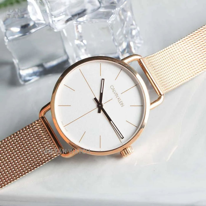 Calvin Klein Rise Rose Gold Mesh Women's Watch - k7b21626 - Authentic
